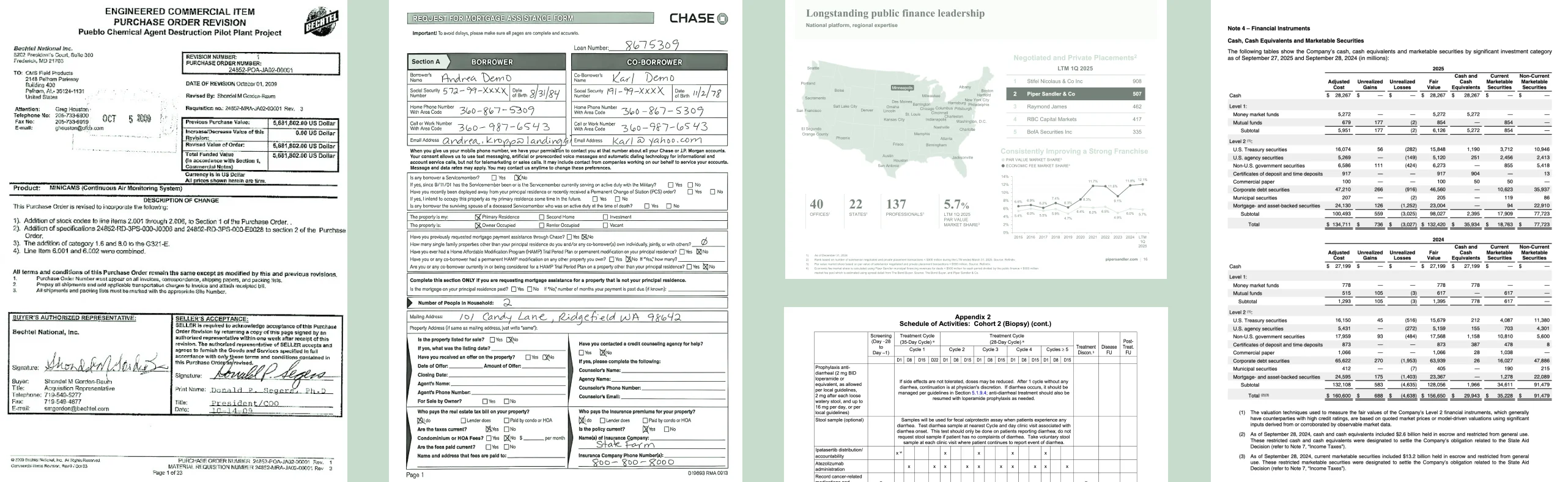 Sample documents parsed by ADE
